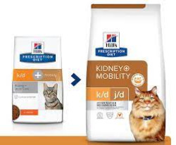 Hill's Prescription Diet k/d, Mobility Kidney, Joint Care для кошек, с курицей 1,5кг