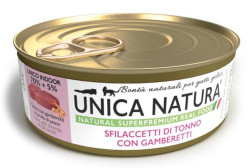 Unica Natura UNICO INDOOR Филе тунца с креветками для кошек 70г