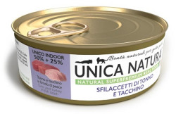 Unica Natura UNICO INDOOR Филе тунца с индейкой для кошек 70г