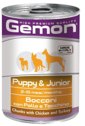 Gemon Консервы Dog Puppy Chicken/Turkey, 415г × 12шт