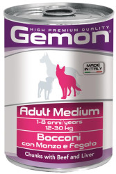 Gemon Консервы Dog Medium Adult Beef/Liver, 415г × 12шт
