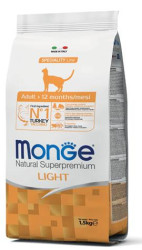 Корм Monge Cat Adult Light (Индейка) для кошек 1.5кг