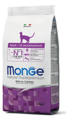 Корм Monge Cat Adult (Курица) для кошек, 10кг