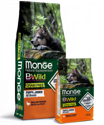 Monge Dog BWild Grain Free Puppy & Junior (Утка, картофель) 12кг