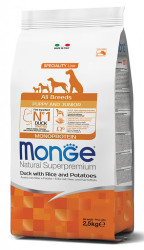 Monge Natural Superpremium All Breeds Puppy & Junior (Утка, рис, картофель) 15кг