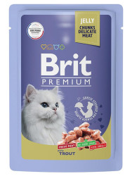 Brit Premium Пауч для взрослых кошек (Форель в желе) 85г